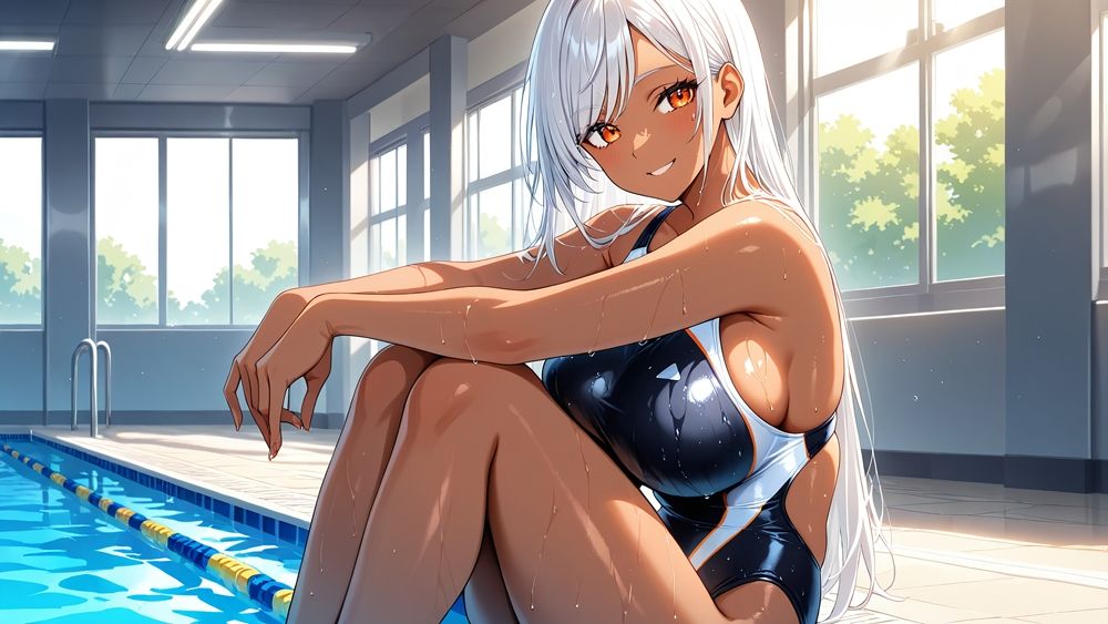 サンプル画像5:【4K】異色褐色ツインズが教師と競泳水着で種付け交配【350枚】(ニート印刷所) [d_591416]