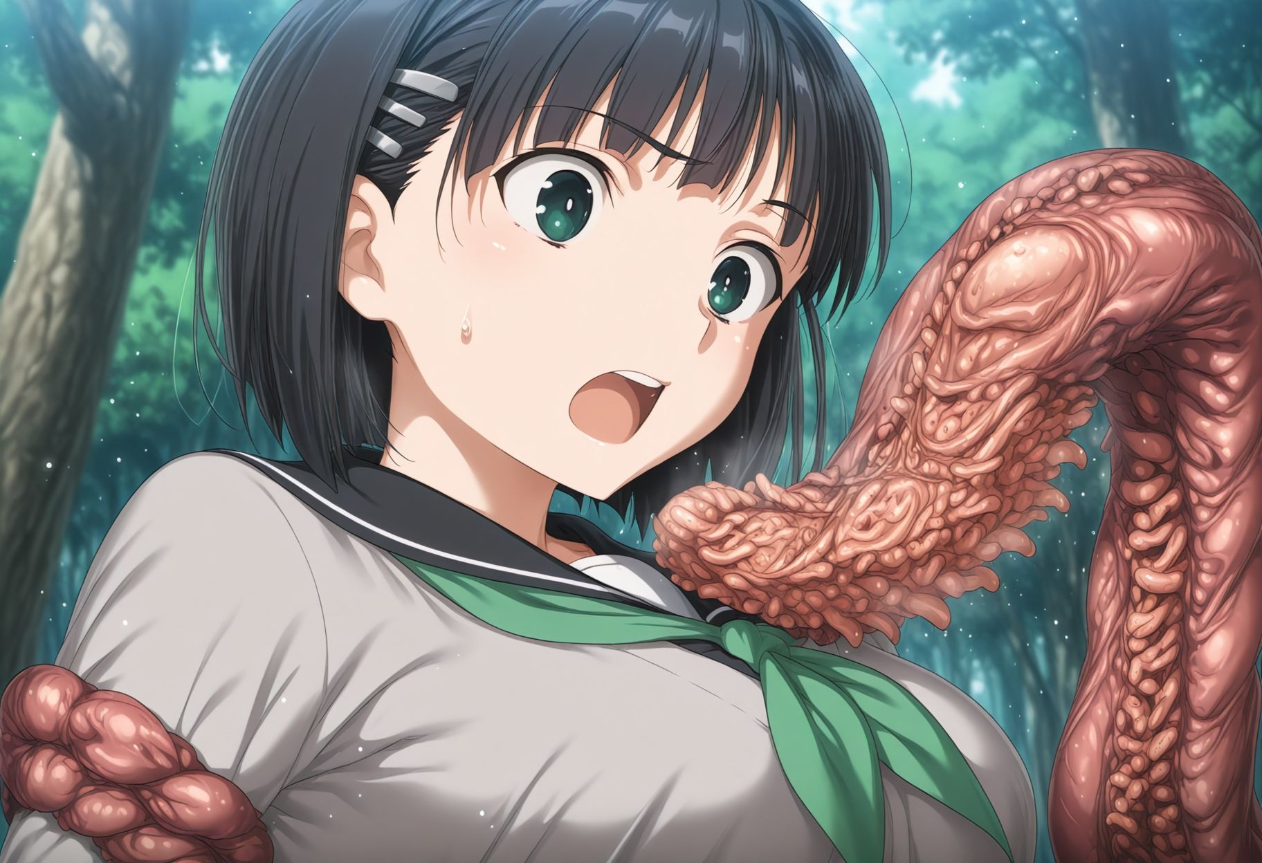 触手姦 孕み袋に堕ちるヒロイン 桐〇谷直葉 画像3