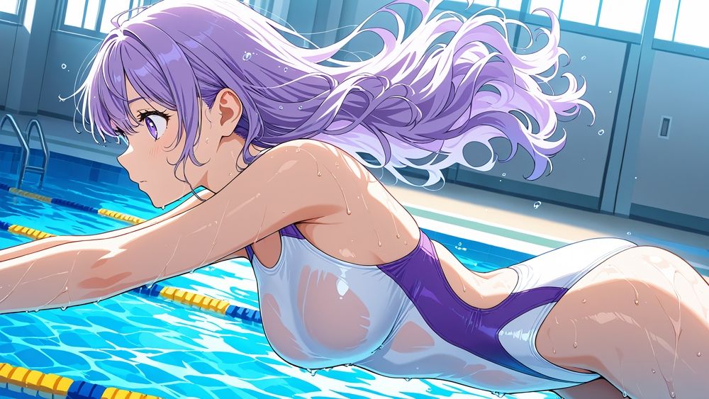 サンプル画像6:清純白競泳水着美女が鬼畜水泳インストラクターに種付け開発【4K】(ニート印刷所) [d_592053]