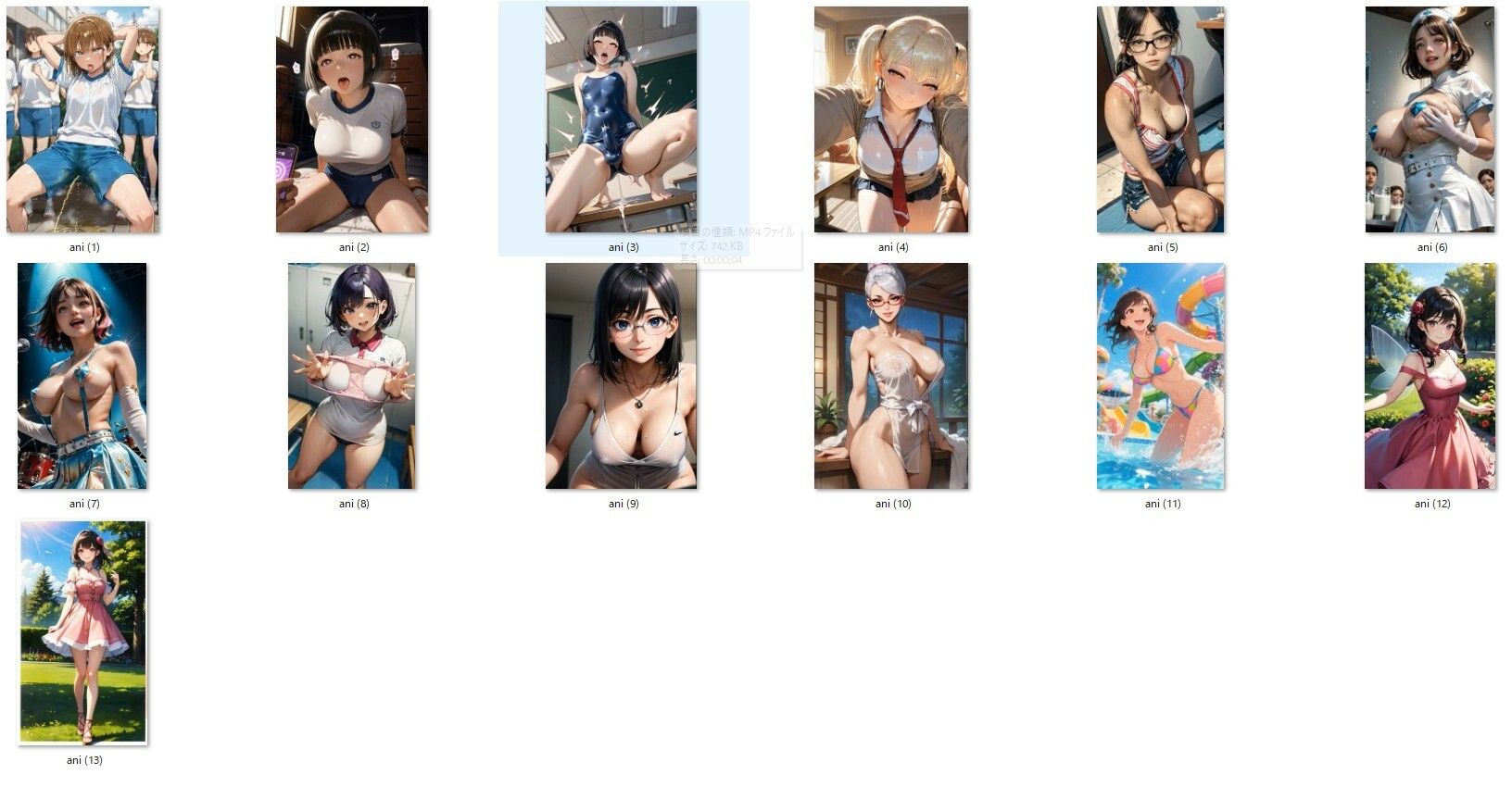 サンプル画像2:短尺AI美女コレクション:5秒の誘惑、10秒の微笑み(牛さんブックマーク) [d_592463]