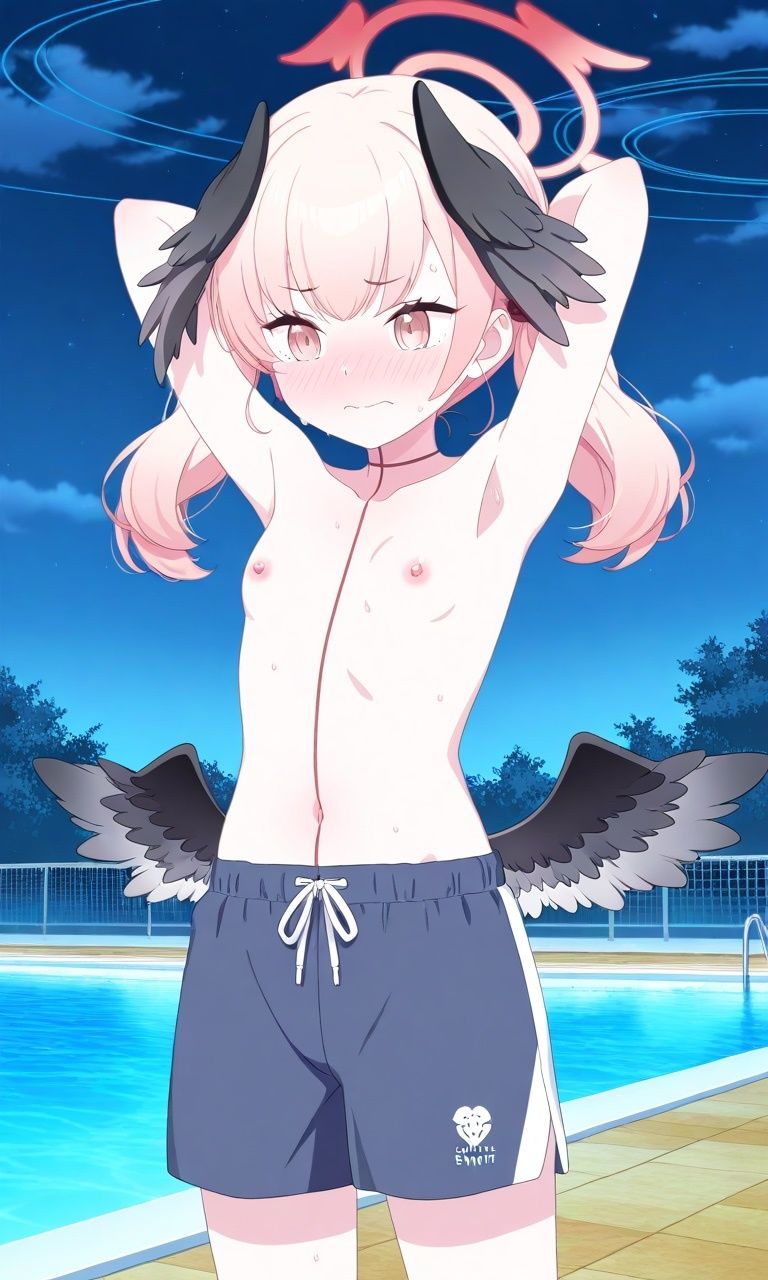 深夜のデートは男水着?上裸で恥ずかしがる女の子たち! 画像7
