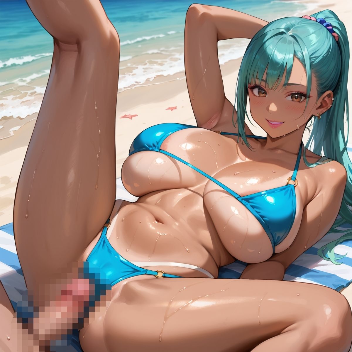 サンプル画像1:白い砂浜に淫らな日焼けギャル降臨！Part3(むちむちまにあ) [d_592615]