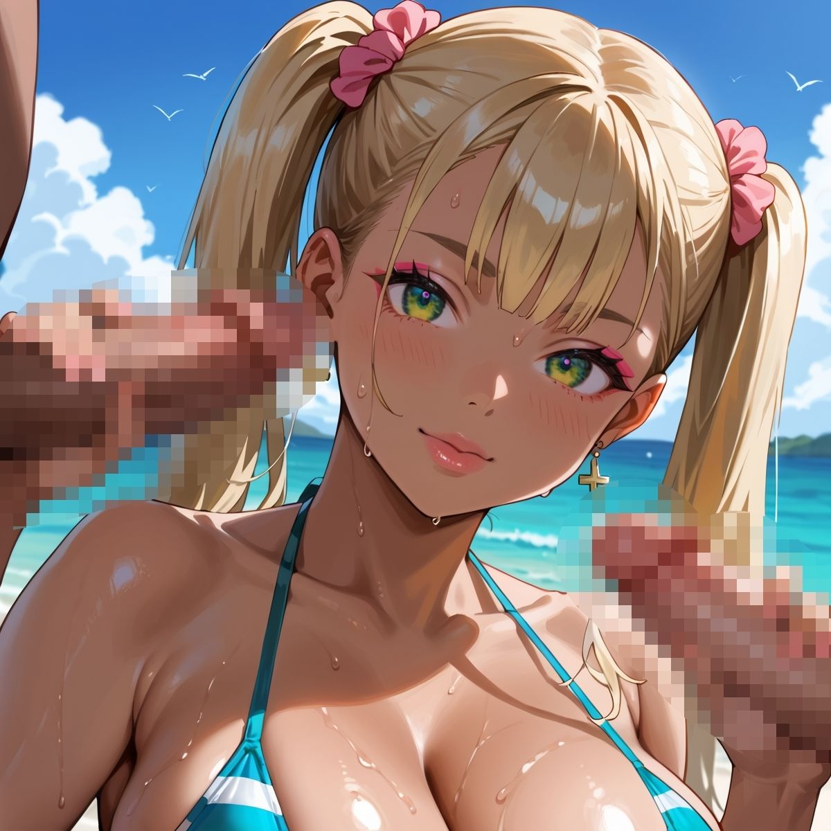 サンプル画像6:白い砂浜に淫らな日焼けギャル降臨！Part3(むちむちまにあ) [d_592615]