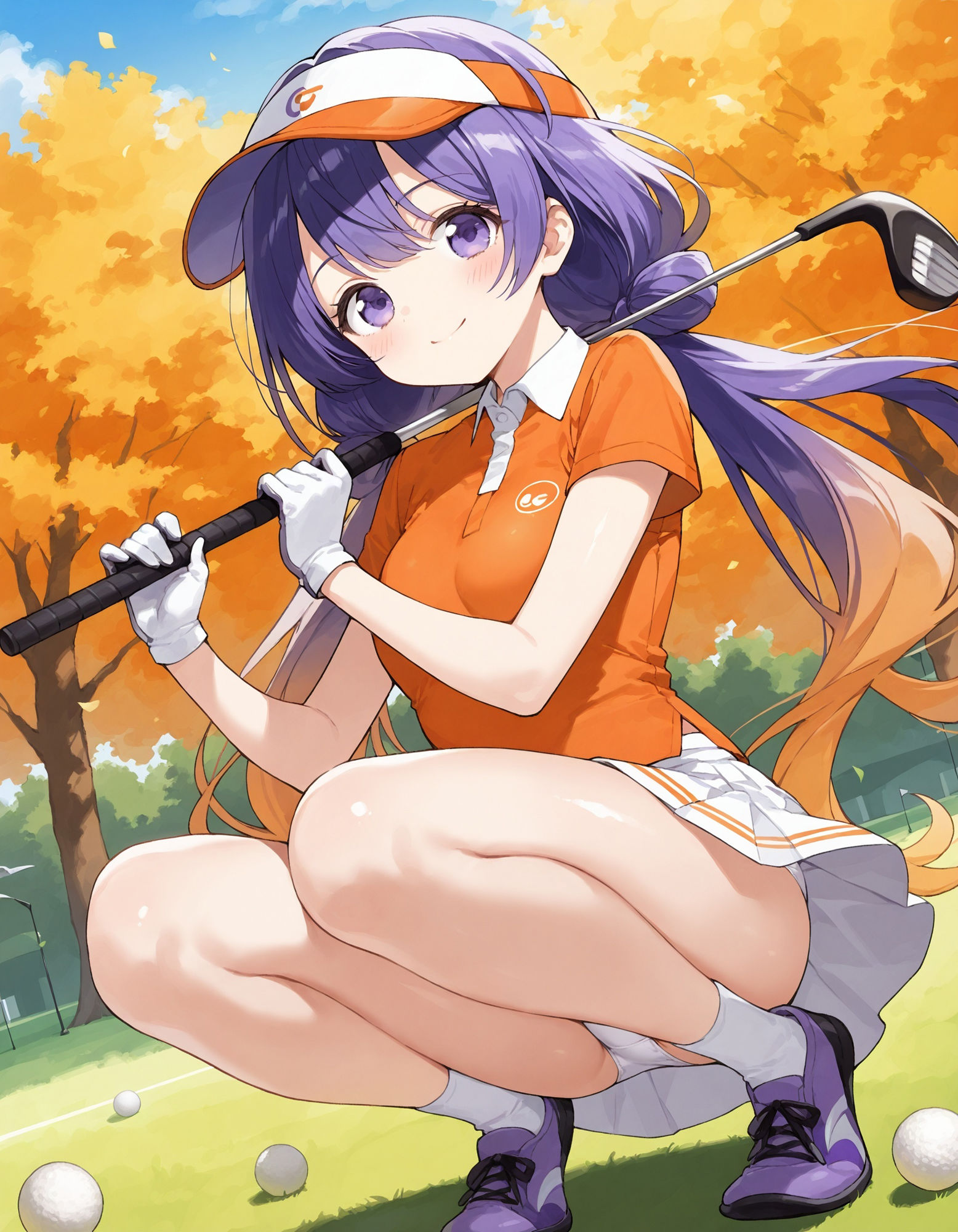 ゴルフウェアでしゃがみパンチラ 画像3