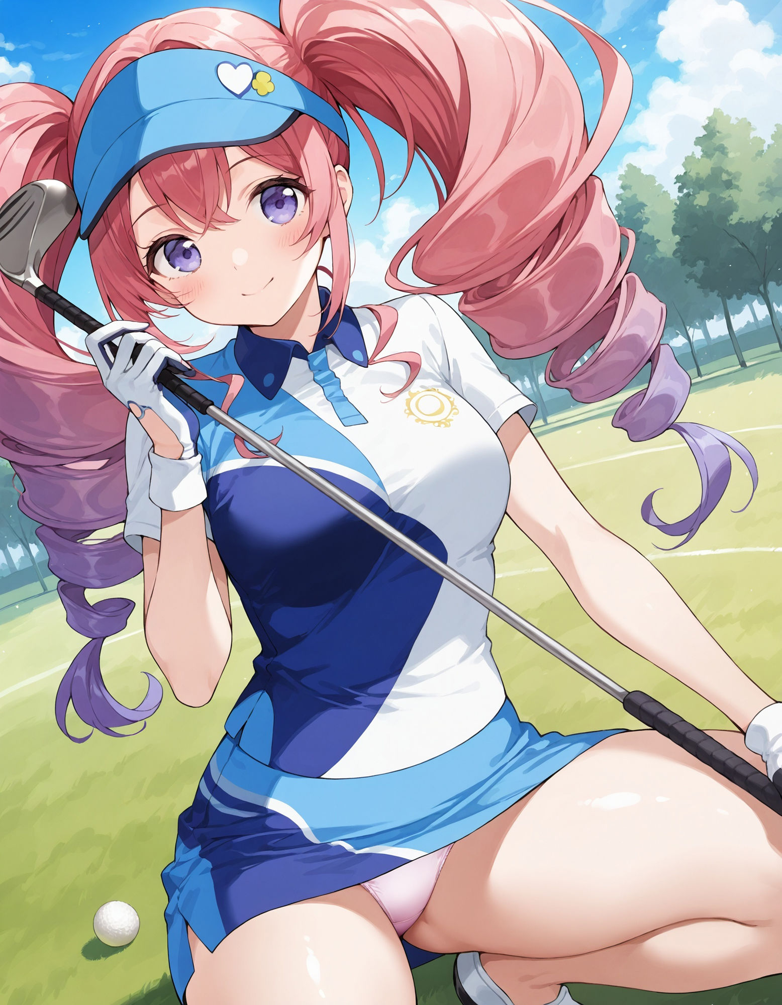 ゴルフウェアでしゃがみパンチラ 画像5