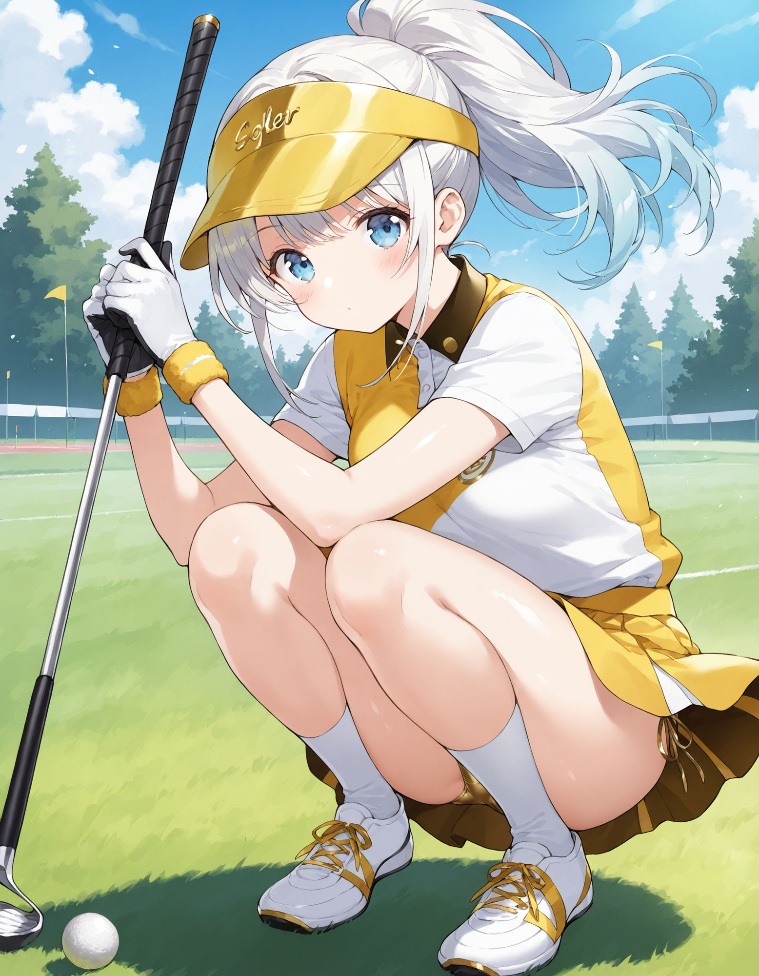 ゴルフウェアでしゃがみパンチラ 画像6