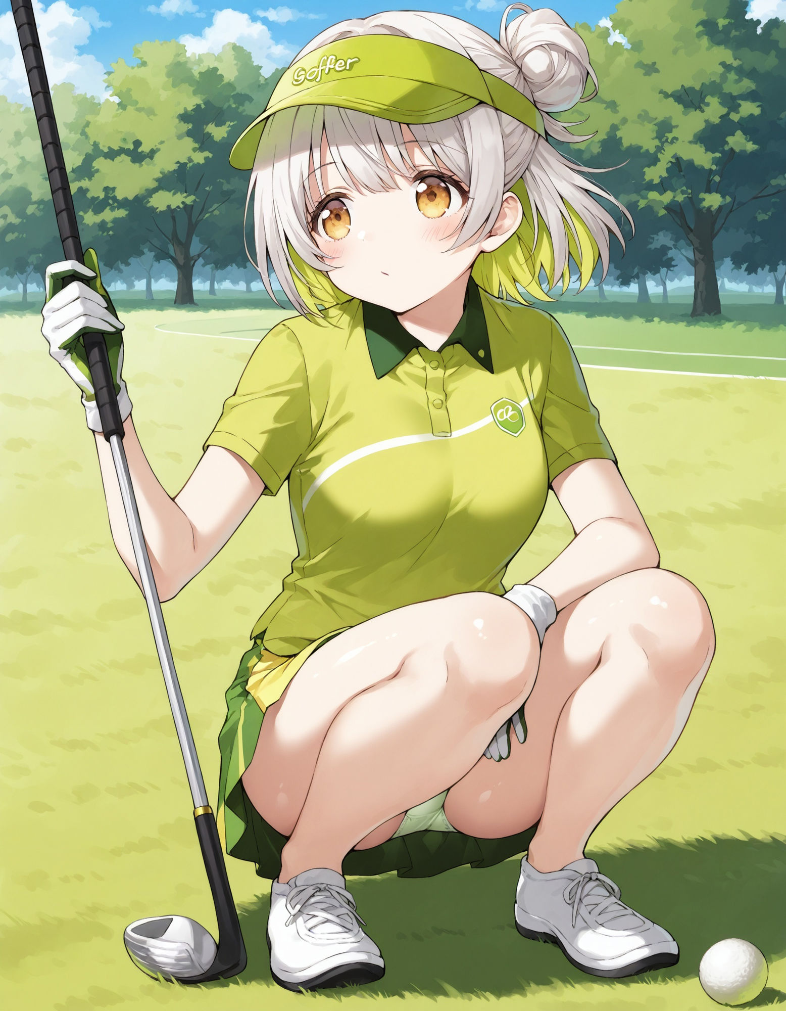 ゴルフウェアでしゃがみパンチラ 画像7