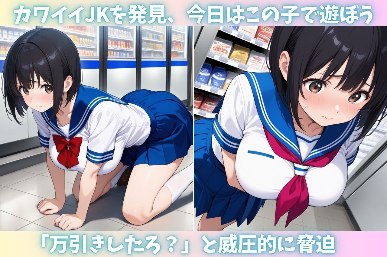サンプル画像1:無垢な巨乳JK 万引き濡れ衣で孕ませ凌●(AIはむはむアニメ) [d_592718]