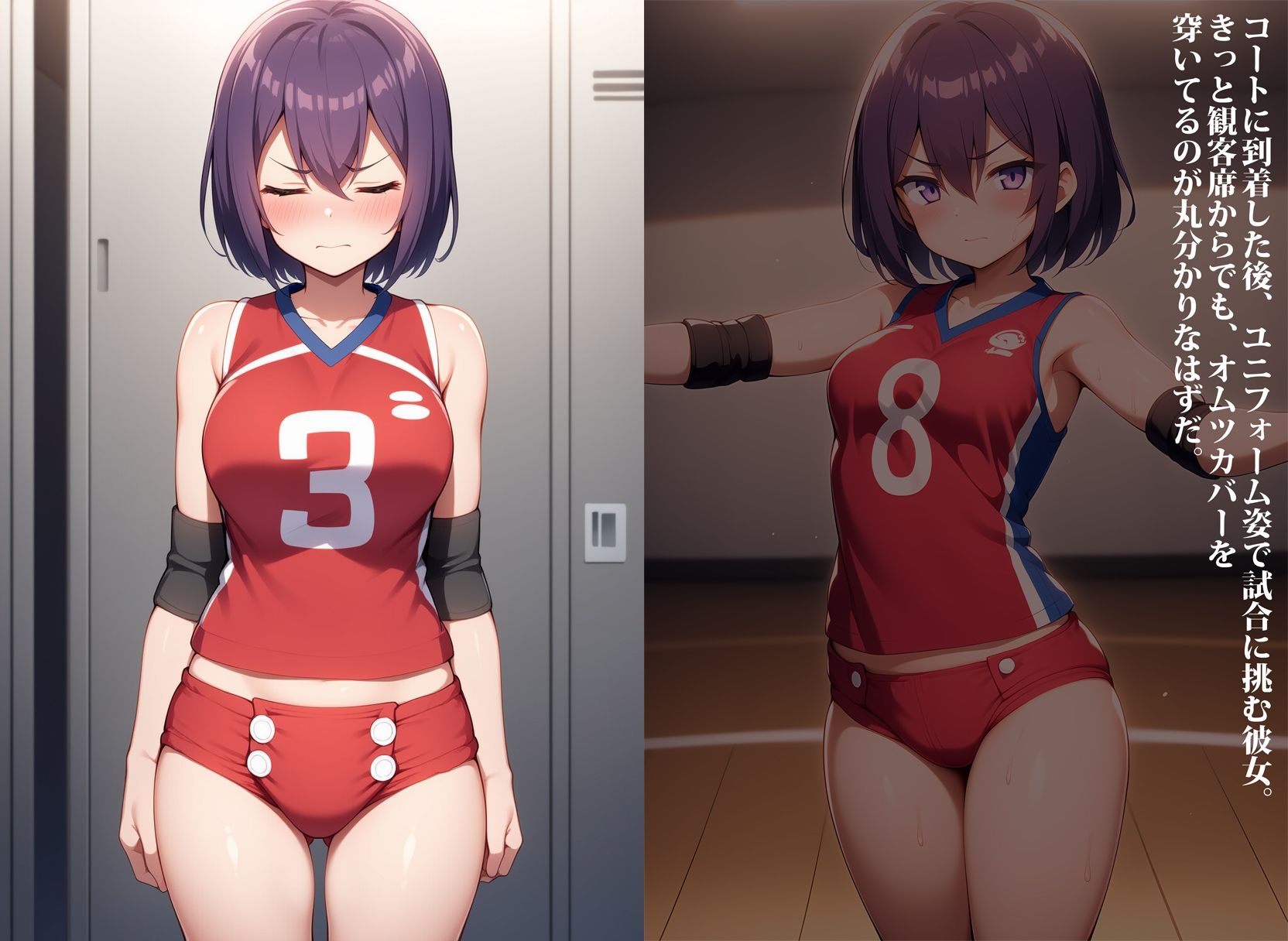 サンプル画像2:部活中はトイレ禁止！理不尽校則でお漏らししちゃう運動部の汗だく女子達(性癖ユガ芽) [d_592804]