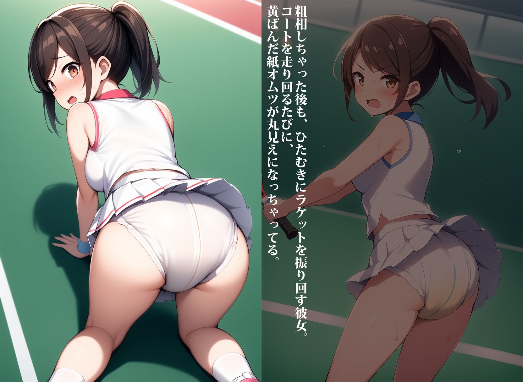部活中はトイレ禁止！理不尽校則でお漏らししちゃう運動部の汗だく女子達_6