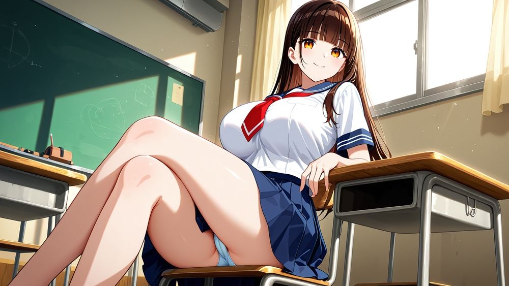 サンプル画像3:爆乳茶髪＆金髪スク水美少女が顧問と放課後種付け特訓【4K】(ニート印刷所) [d_592807]