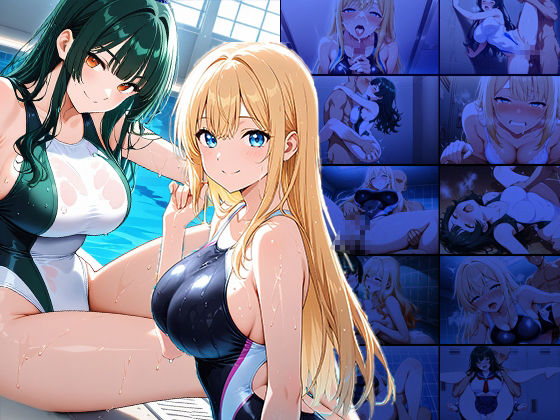 サンプル画像1:褐色コーチが金髪＆緑髪爆乳競泳美女を種付け調教【4K】【FANZA専売】(ニート印刷所) [d_592841]