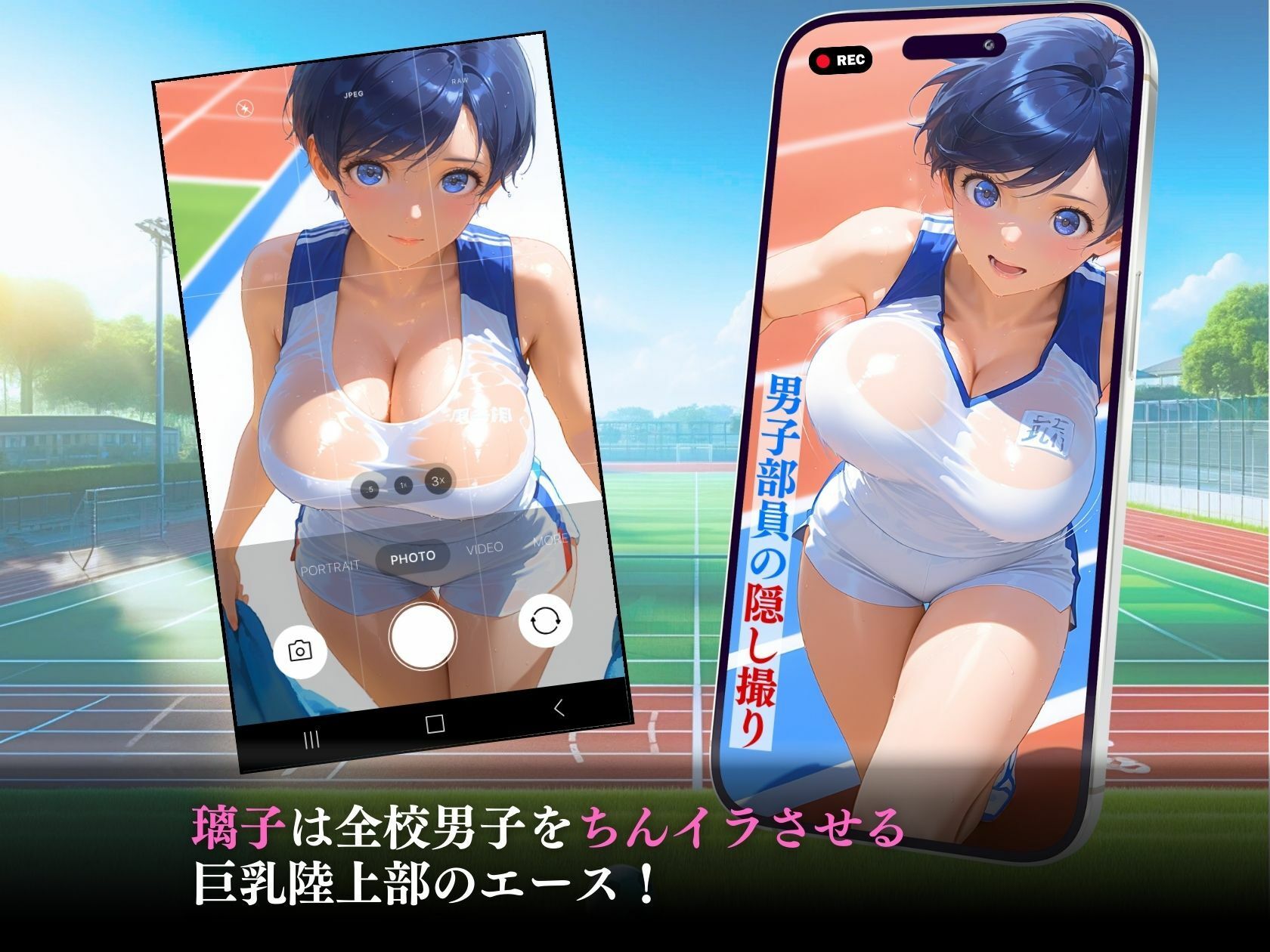 サンプル画像3:ちんイラさせる巨乳陸上部オナバレ好きな男子の机で始まる淫乱連鎖見られてる…でも、止められない…(推し娘) [d_593058]