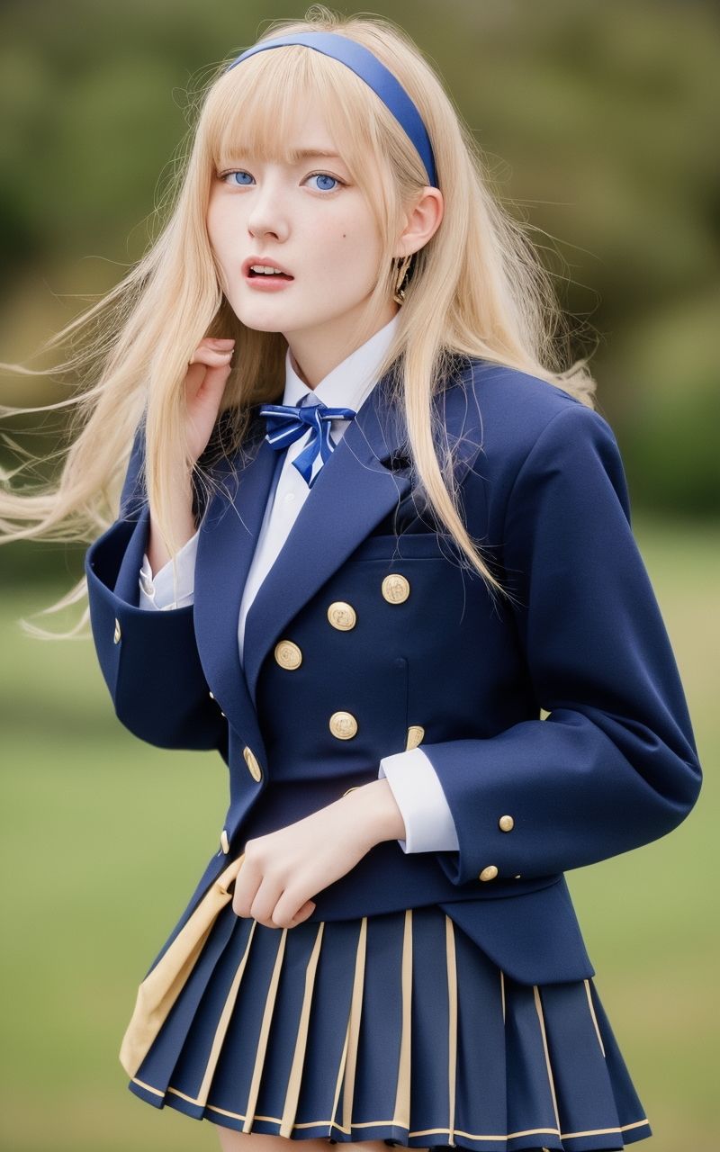 AI美女写真集┃制服のあわてる乙女 画像1