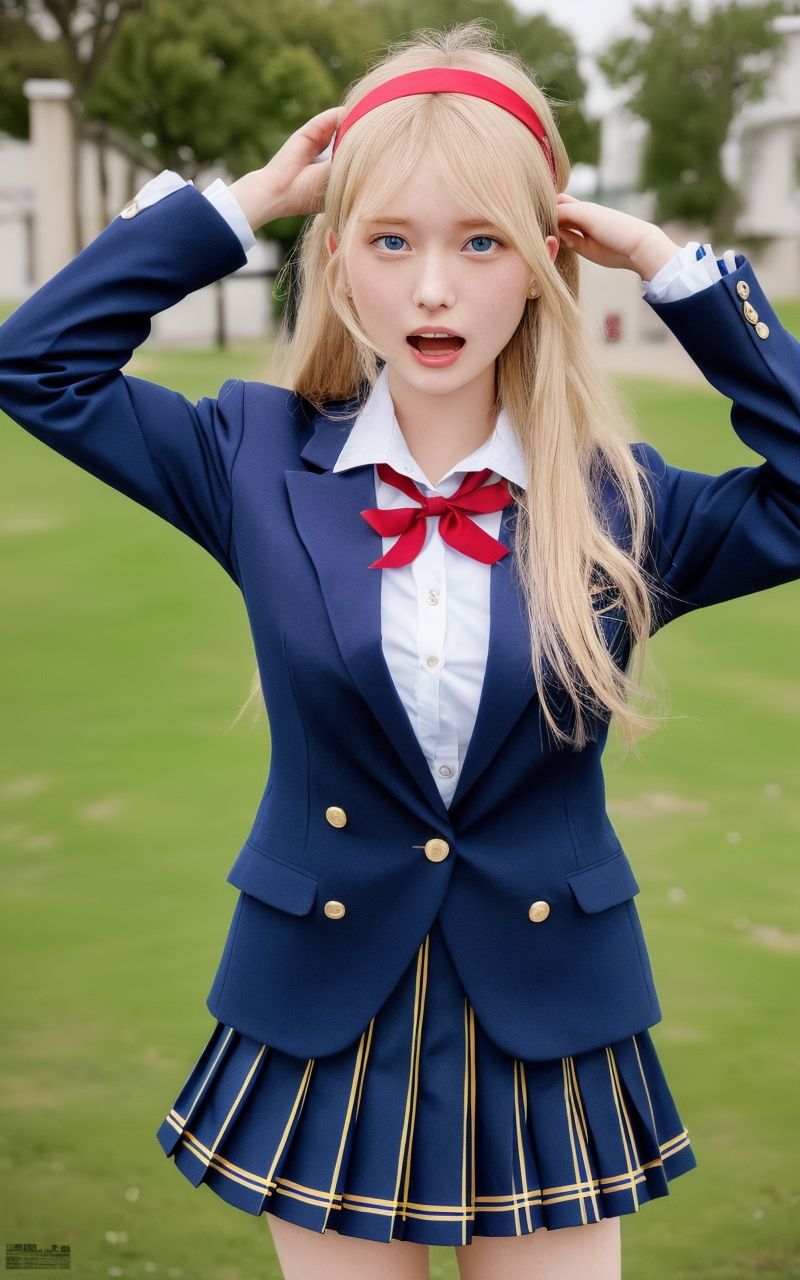 サンプル画像2:AI美女写真集┃制服のあわてる乙女(AI美女写真集┃清楚な大人) [d_593115]