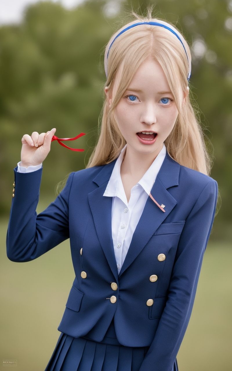 サンプル画像4:AI美女写真集┃制服のあわてる乙女(AI美女写真集┃清楚な大人) [d_593115]