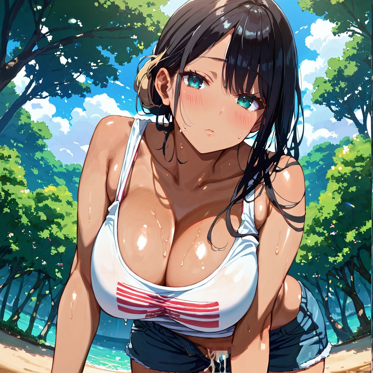 真夏の黒ギャル×タンクトップ中出し!【厳選画像387枚収録】Vol.44