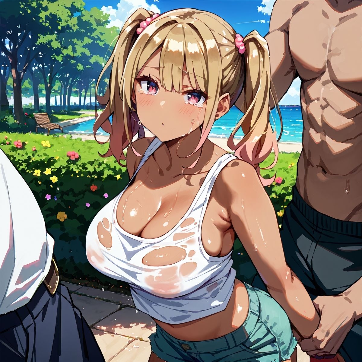 真夏の黒ギャル×タンクトップ中出し!【厳選画像387枚収録】Vol.45