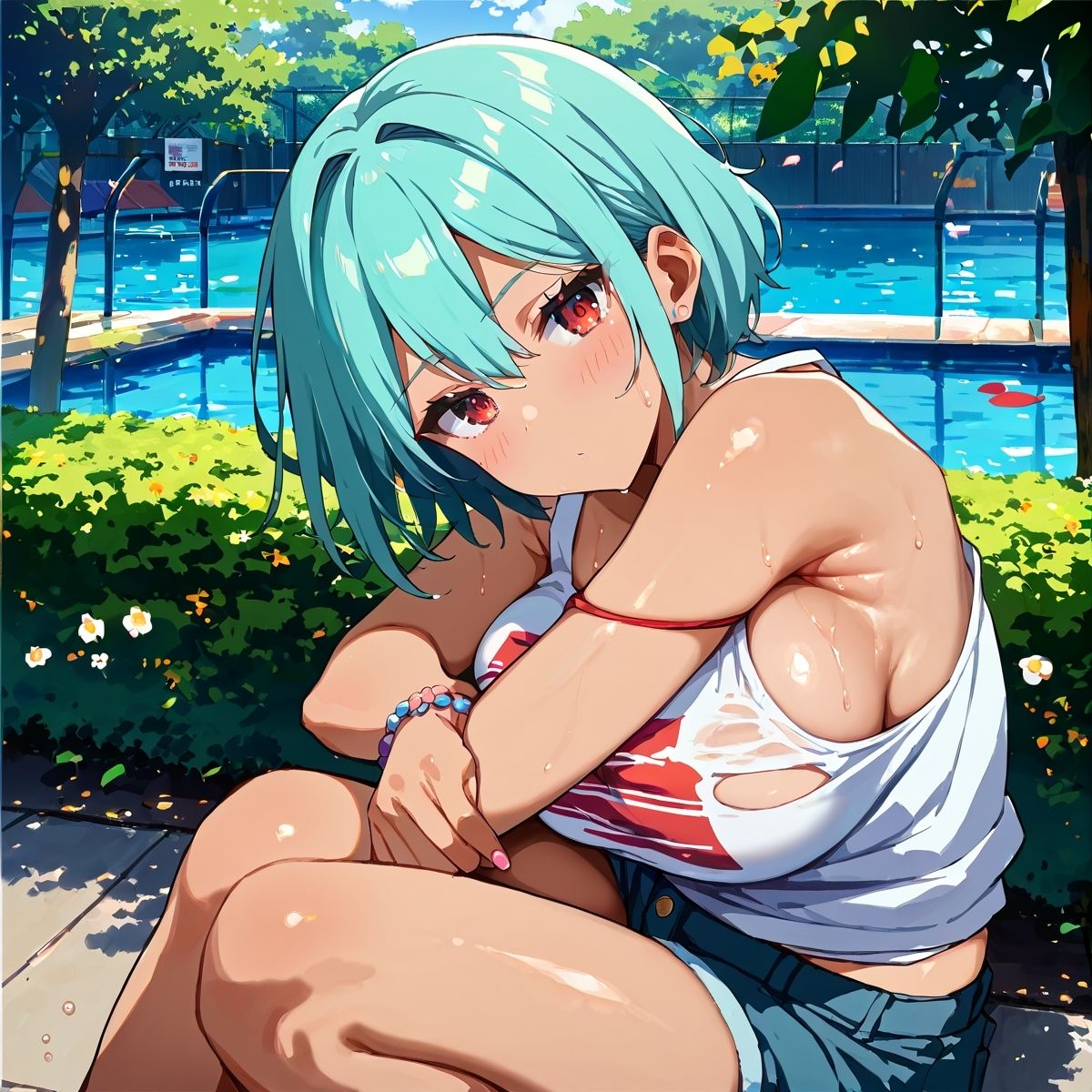 真夏の黒ギャル×タンクトップ中出し!【厳選画像387枚収録】Vol.48