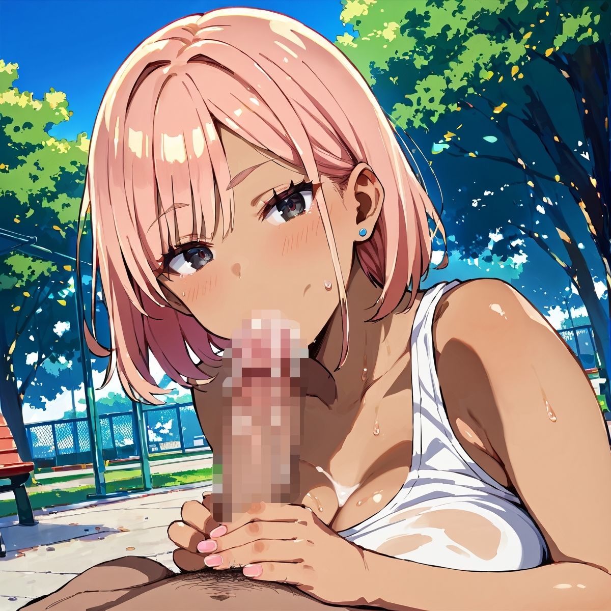 真夏の黒ギャル×タンクトップ中出し！【厳選画像387枚収録】Vol.54
