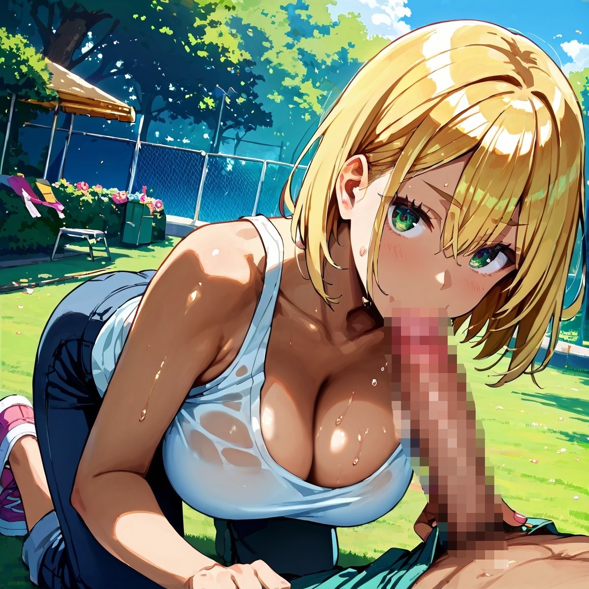 真夏の黒ギャル×タンクトップ中出し！【厳選画像387枚収録】Vol.56