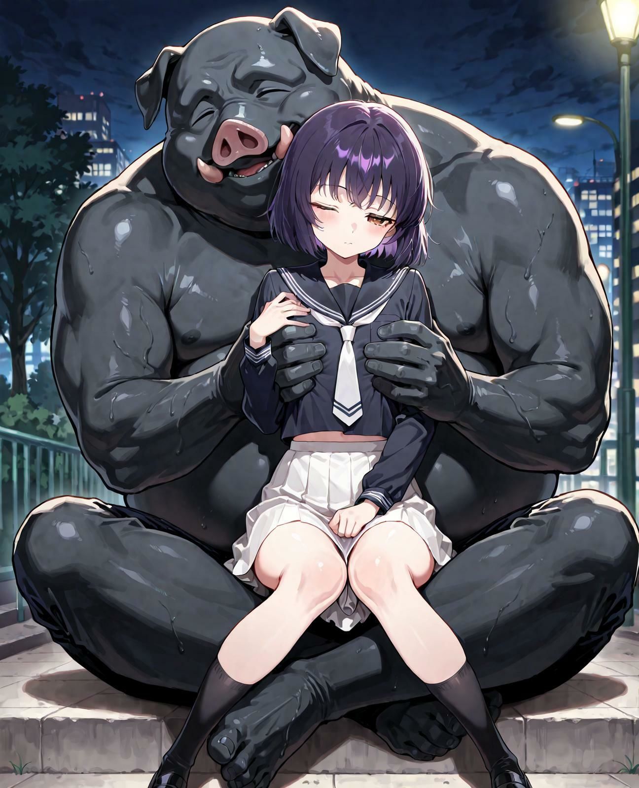 サンプル画像6:セーラーサターンはピッグマンと戦って敗北(Shedd) [d_593358]