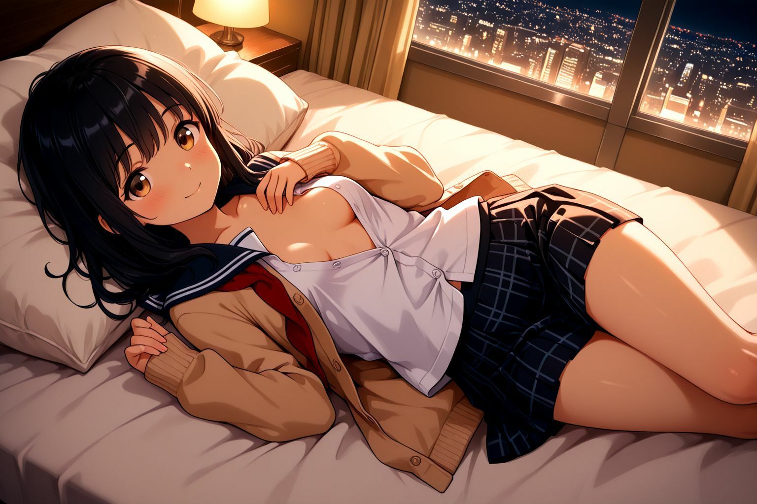 黒髪ロングなちっぱい美少女のえっちなパパ活記録 画像4