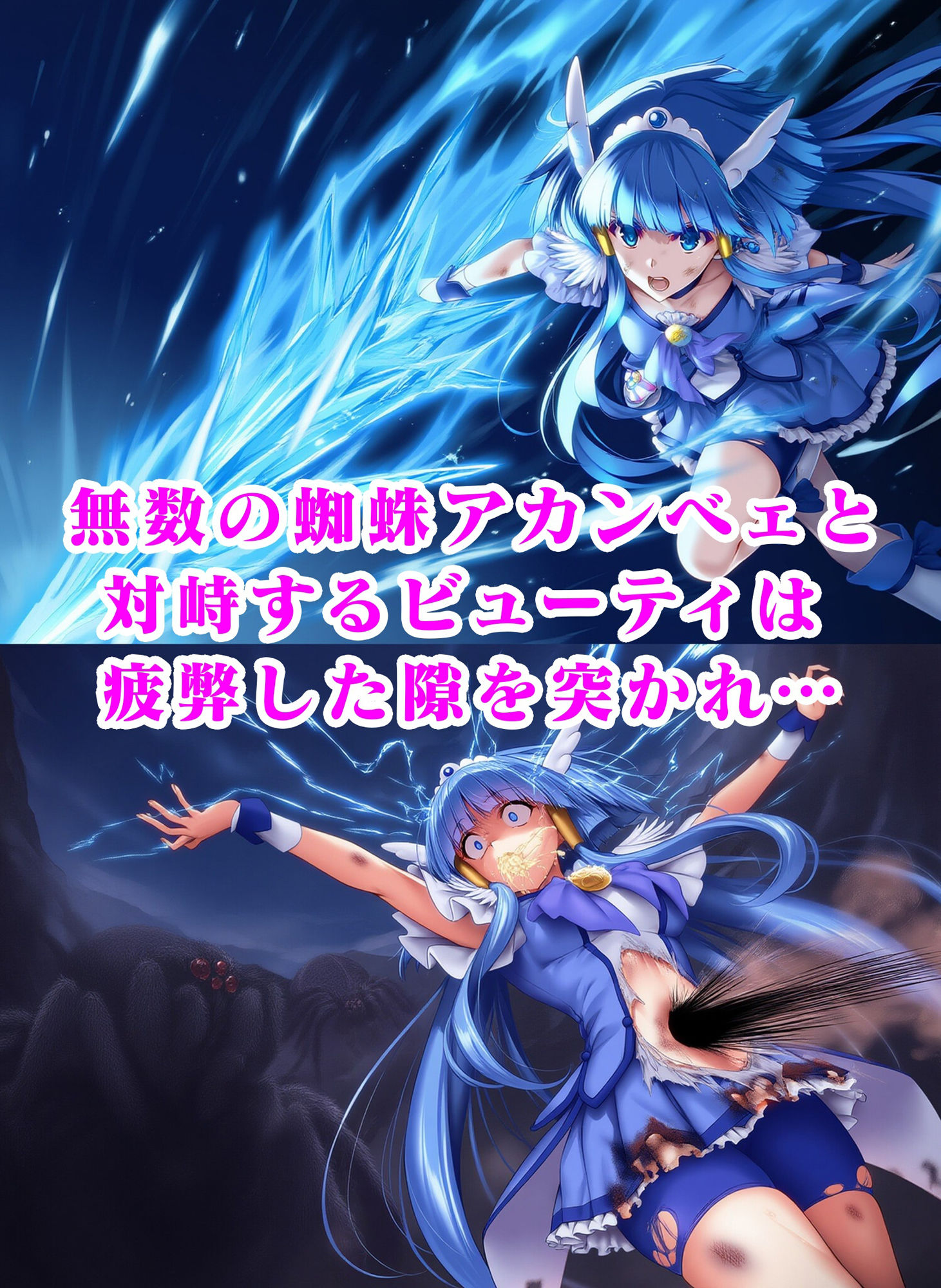 サンプル画像1:ビューティ蜘蛛敗北 リョナ産卵繭糸拘束イラスト集(月影亭) [d_593392]