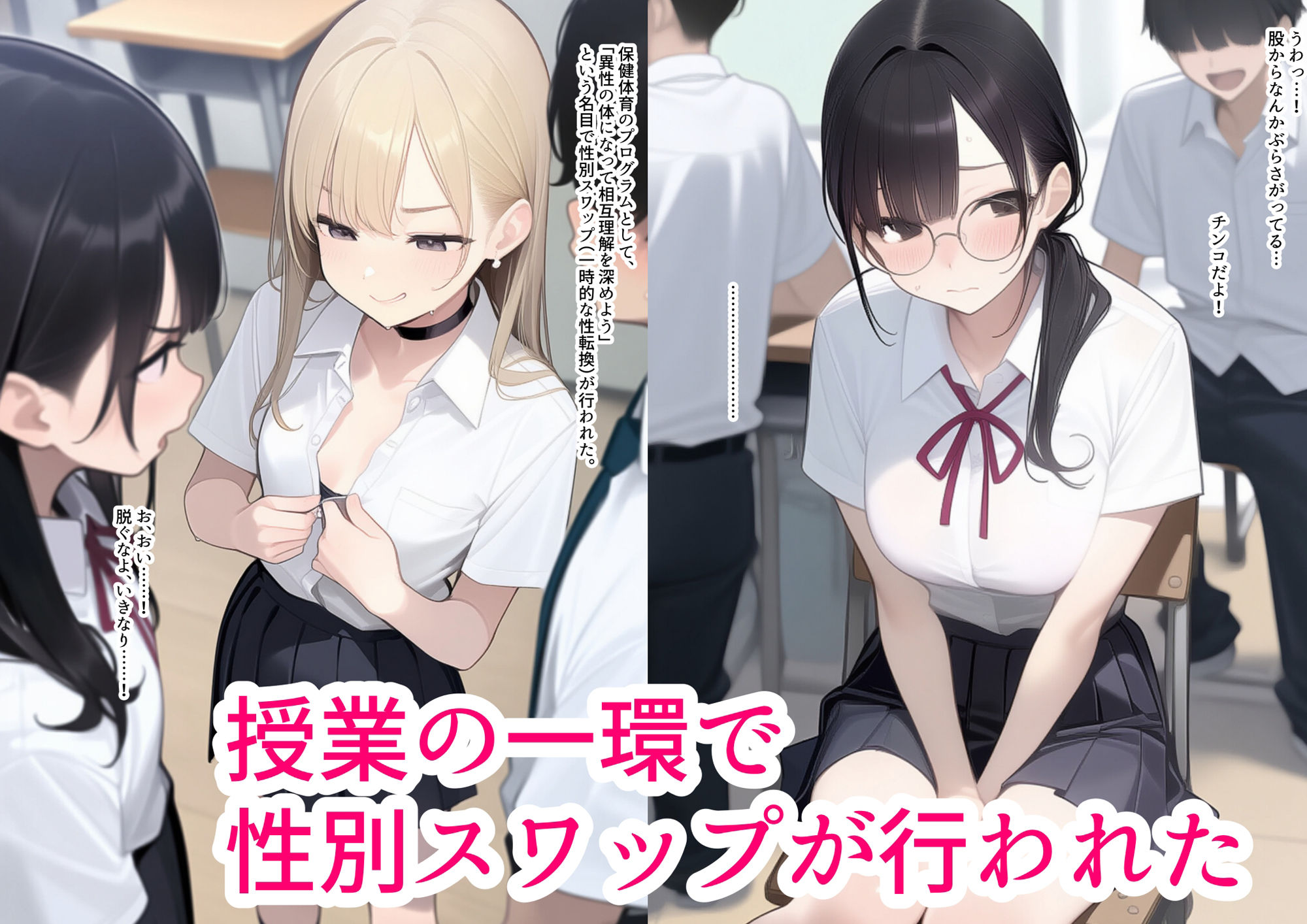 サンプル画像1:♂♀性別スワップで男女が入れ替わった教室(いしづき) [d_593531]