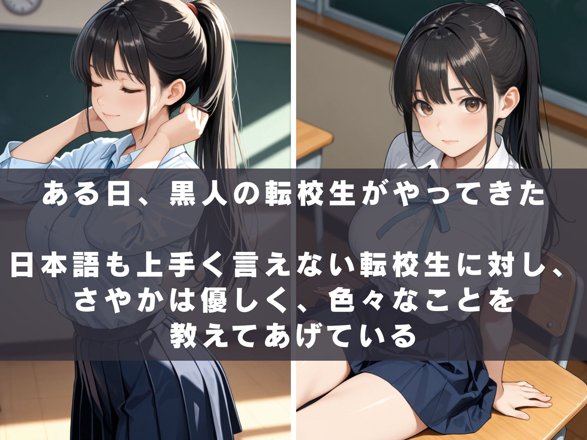 サンプル画像3:転校生に堕ちた委員長 漆黒メガマラで狭マン破壊(あかさ太郎) [d_593532]