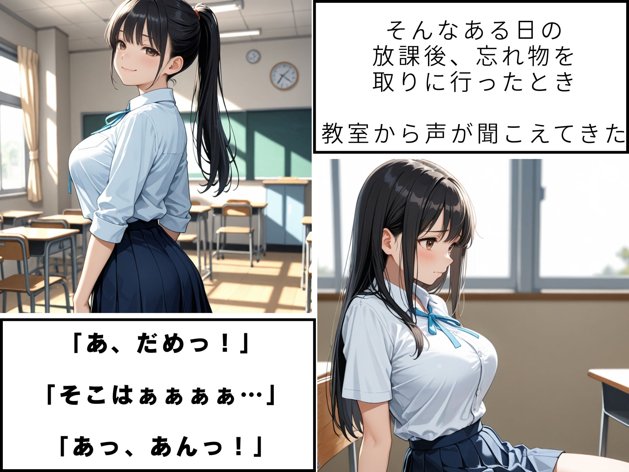 サンプル画像4:転校生に堕ちた委員長 漆黒メガマラで狭マン破壊(あかさ太郎) [d_593532]