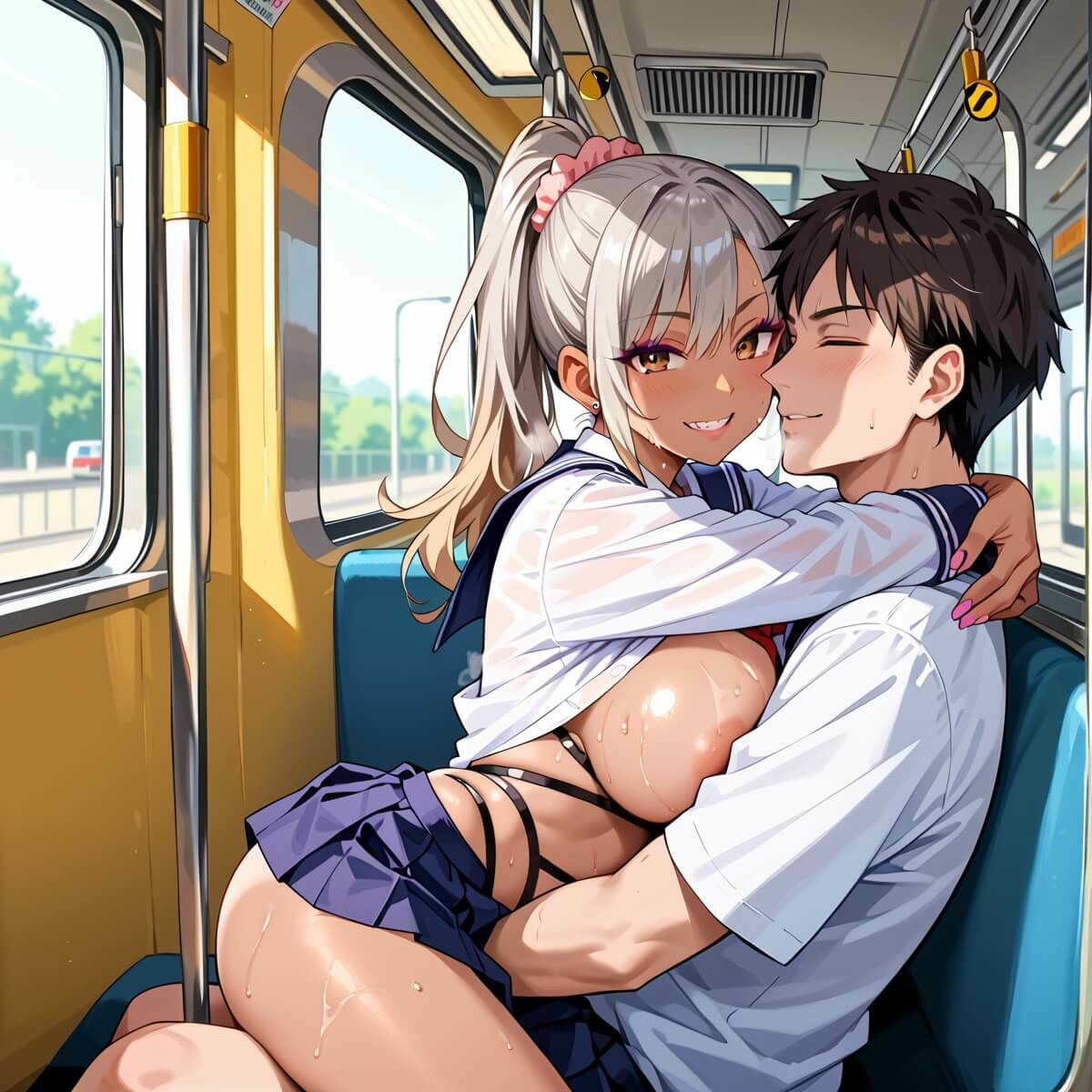 サンプル画像2:ギャル専用痴○推奨電車！生意気ギャルをもみ放題！！えっちな160枚(薬師のいおり) [d_593542]