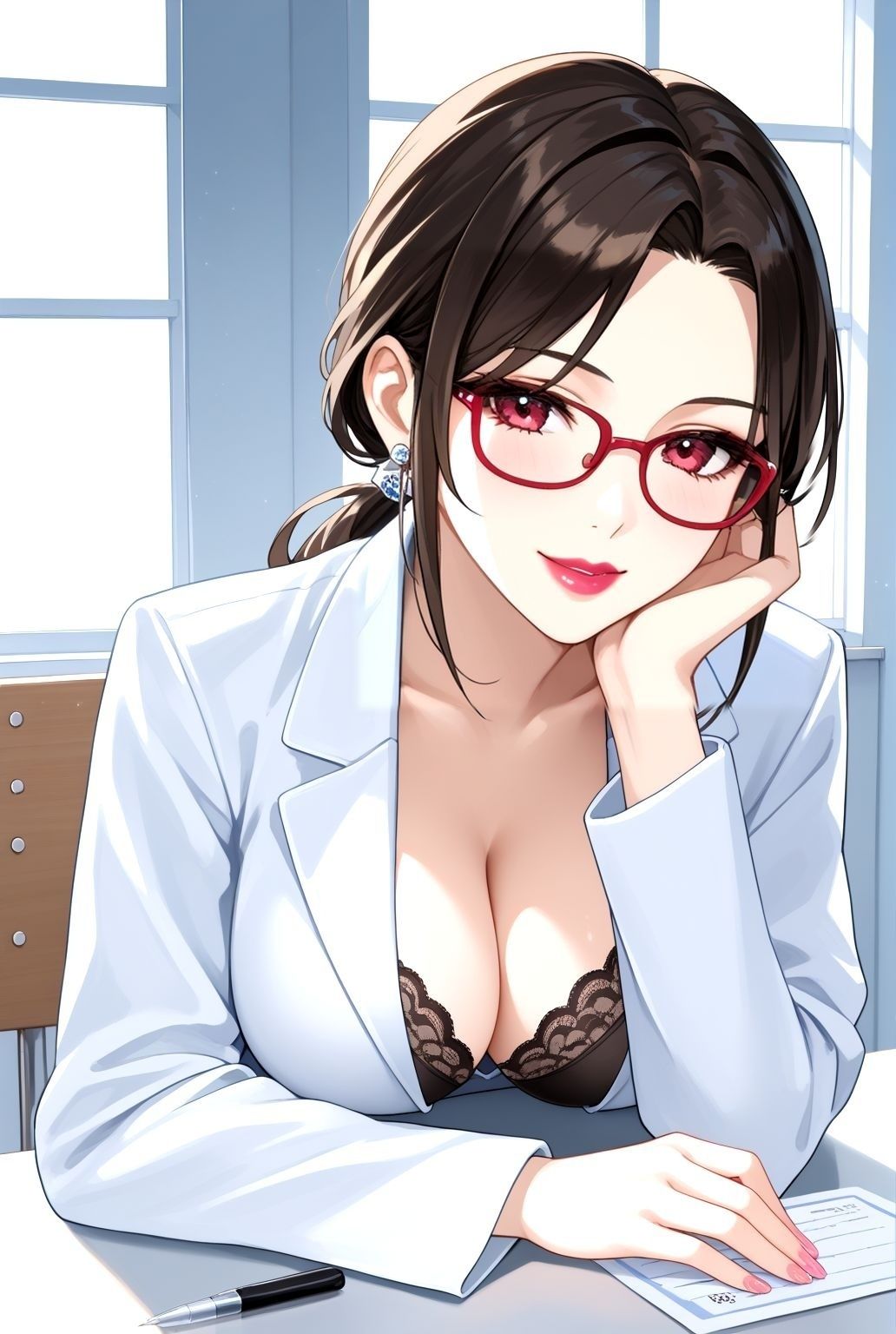 サンプル画像2:密室×巨乳×眼鏡女医〜診察台の悦楽〜(快楽熟女クラブ) [d_593633]