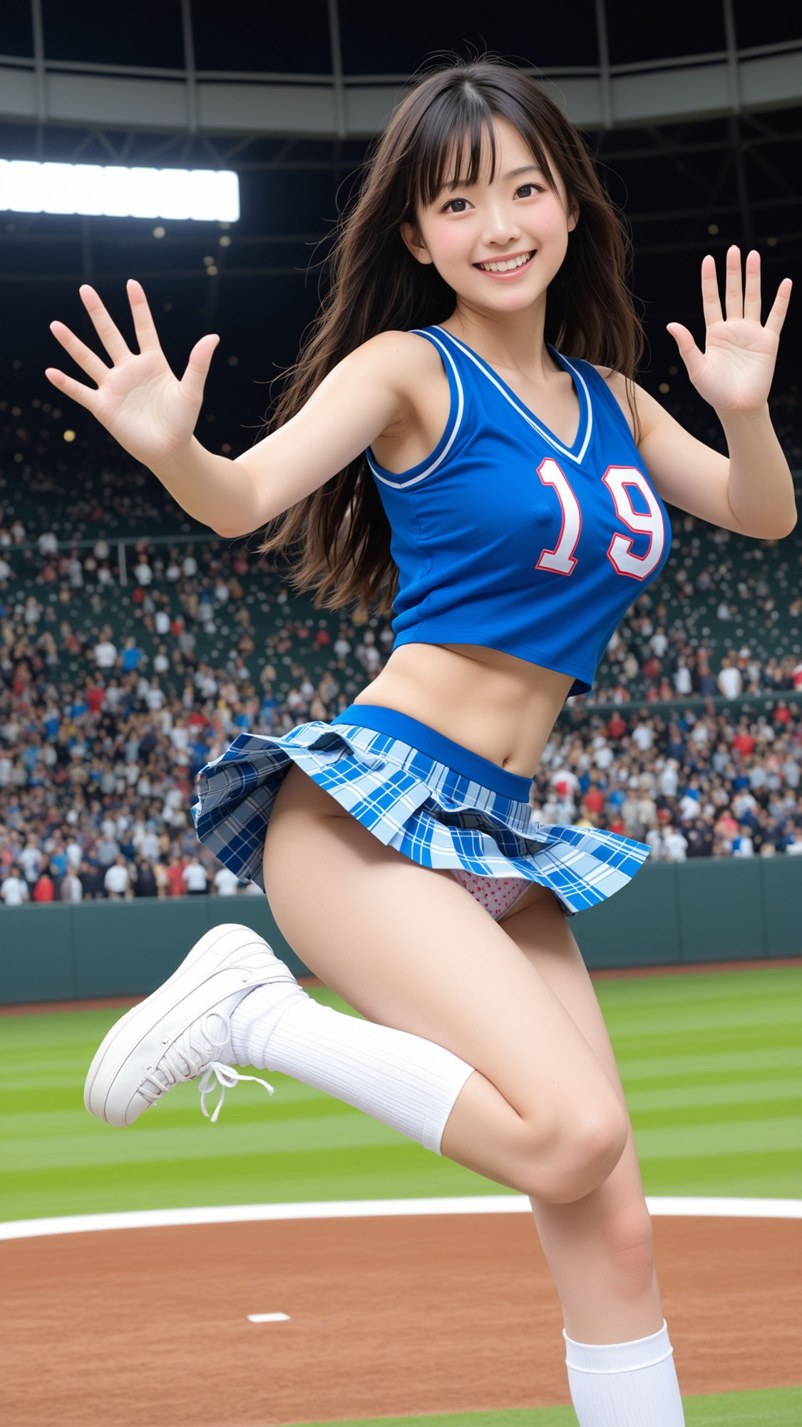 スタジアム熱狂!SHOW TIME! チアガールの透け乳首&リアルパンティ 画像8