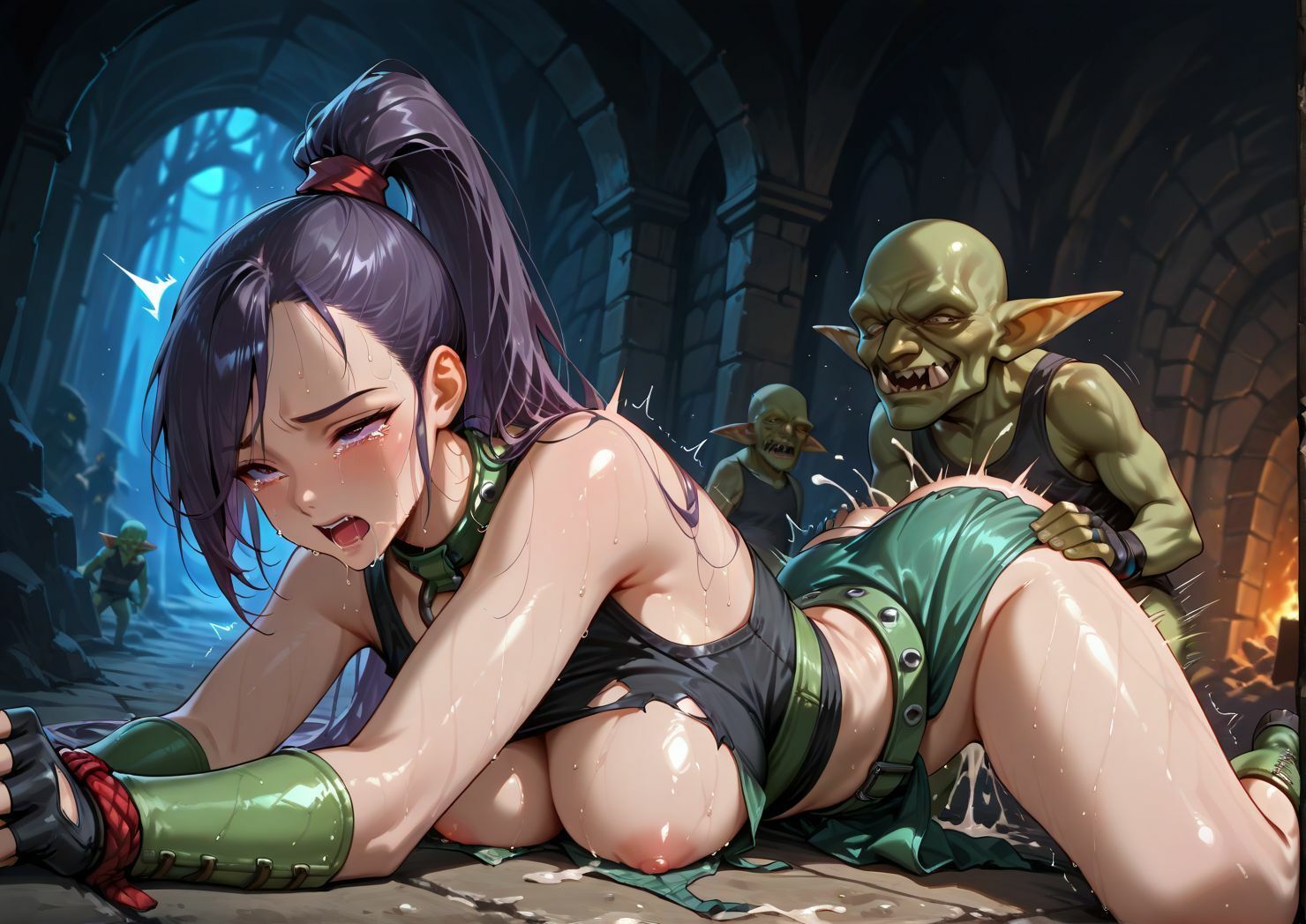 サンプル画像4:性欲渦巻くゴブリンの魔窟で絶望に喘ぐ女武闘家-前編(ごぶ太の仲良しチャンネル) [d_593802]