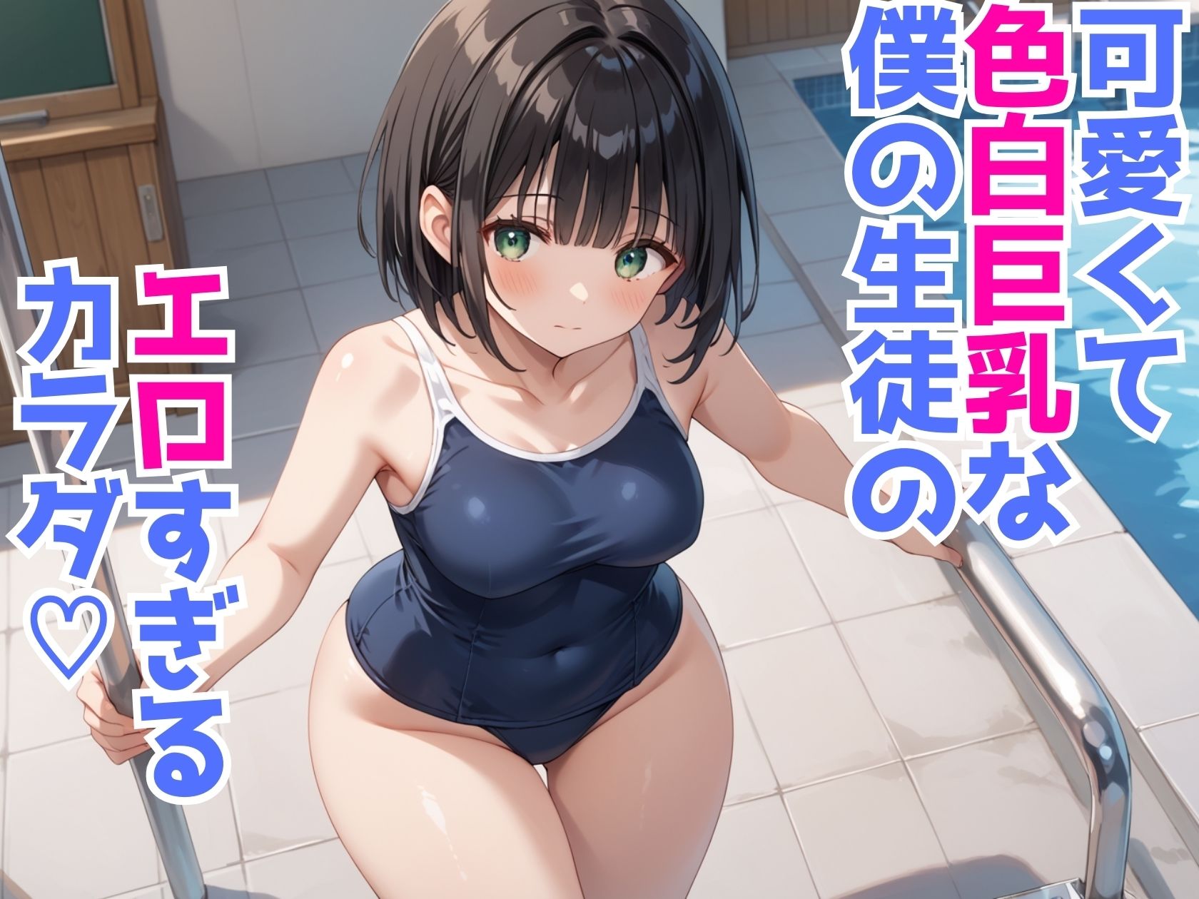 巨乳スク水JKを種付けプレスしまくり性交 画像1