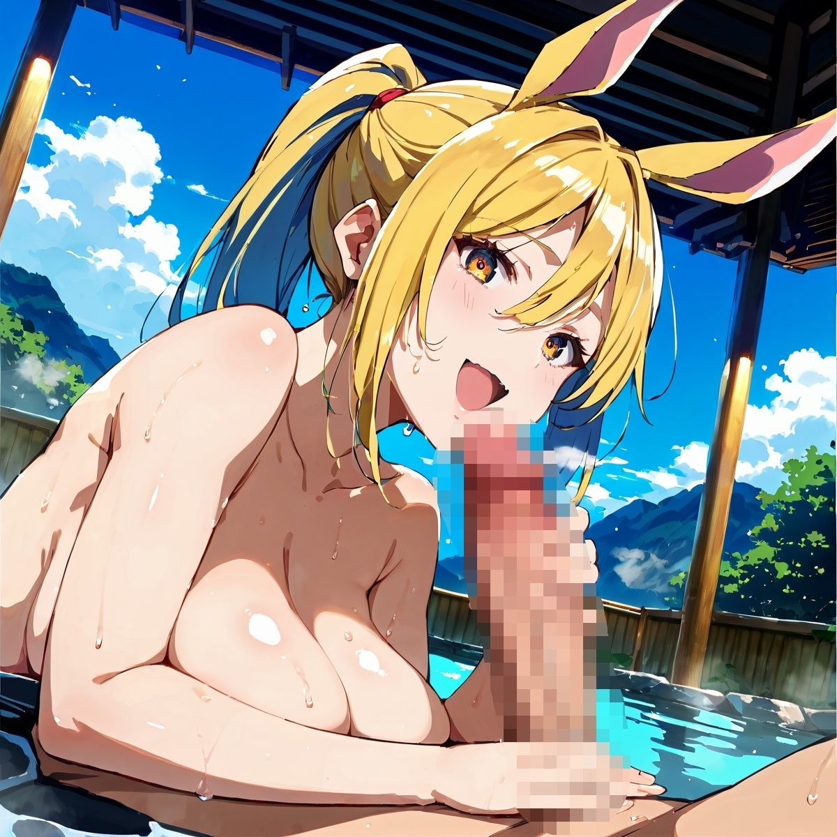 サンプル画像1:爆乳ねこむすめ中出し温泉！【美麗画像436枚】Vol.3(イセご無沙汰) [d_593846]