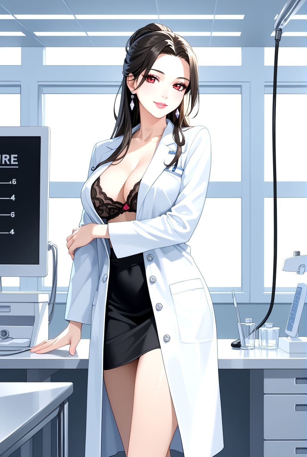 ハーフアップ女医/巨乳熟女のしずかな誘惑 画像1