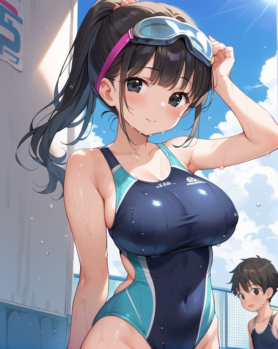 えっち大好き水泳部員を精液でぬるぬるにさせる 画像1