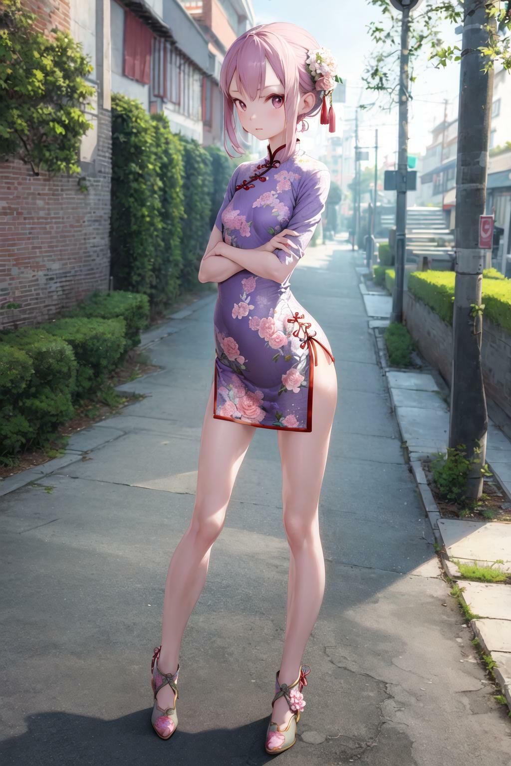 チャイナ服フェチ ナマ足と貧乳編 画像1