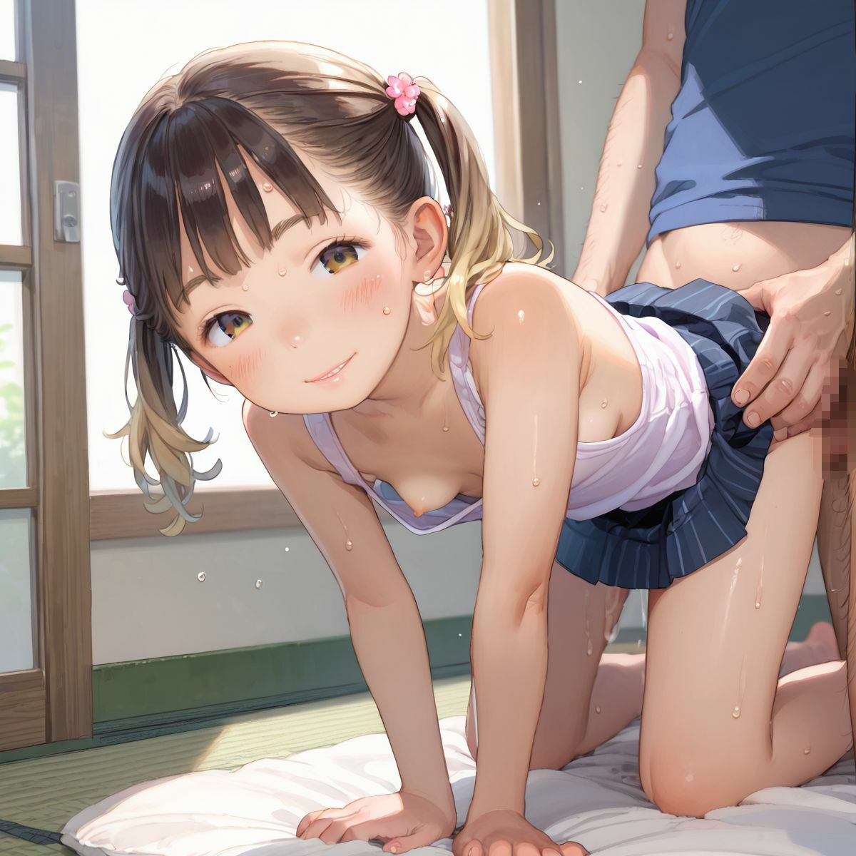 【エロ漫画】ちっぱい少女の日常〜田舎育ちのちっぱい日焼け娘と夏休みデート〜053