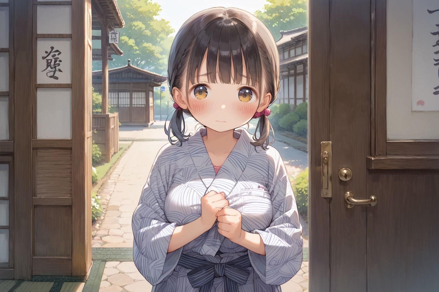 童顔巨乳妹と混浴セックス 画像1