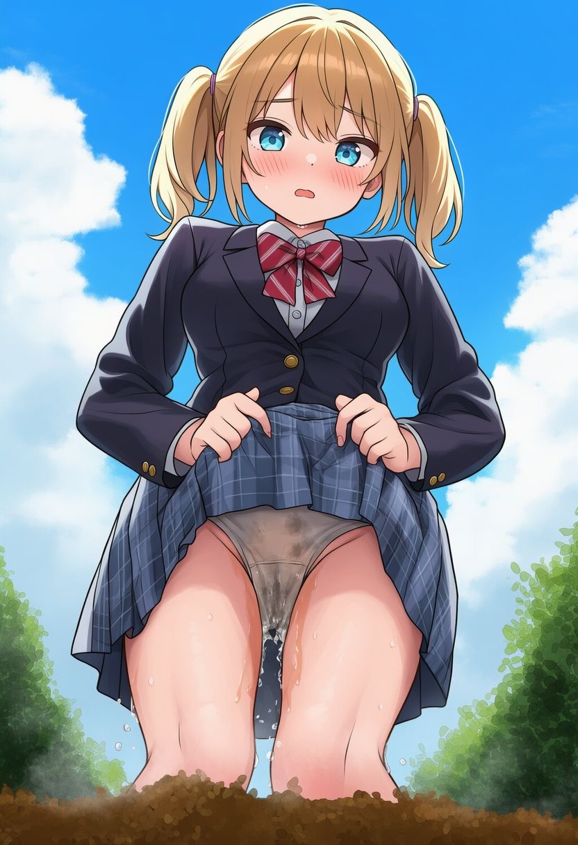 金髪ツインテール娘の放尿 画像4