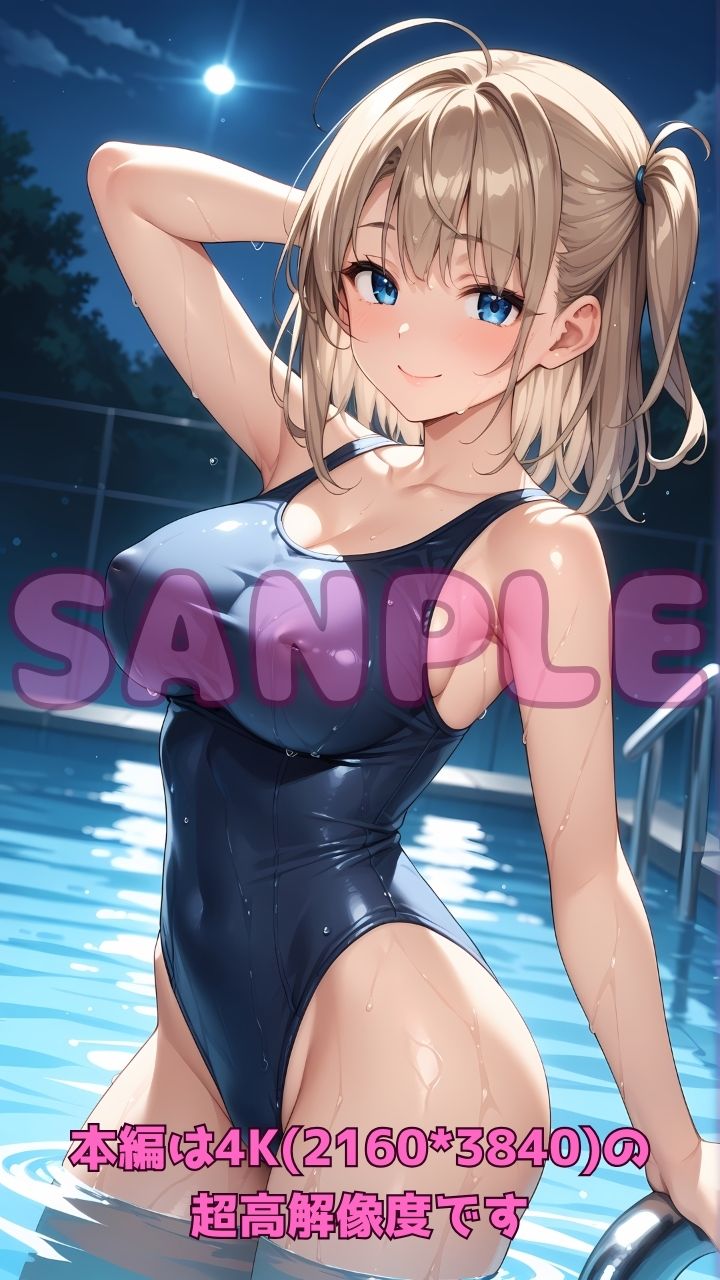 サンプル画像2:深夜のスク水部〜プールで禁断レッスン〜(Cherry Palette) [d_594183]