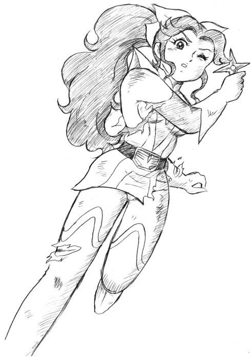 サンプル画像3:懐かしアニメの推しの戦うヒロインを描いてみた2025 with ダメージ Ver.(丁字屋残党) [d_594370]