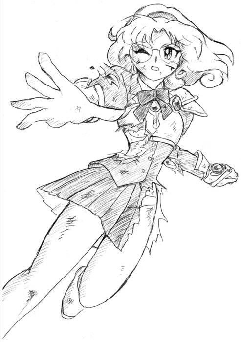 サンプル画像5:懐かしアニメの推しの戦うヒロインを描いてみた2025 with ダメージ Ver.(丁字屋残党) [d_594370]