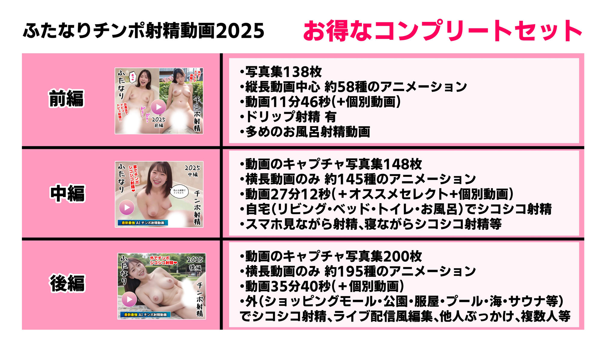 ふたなりチンポ射精動画2025 コンプリートセット 画像1