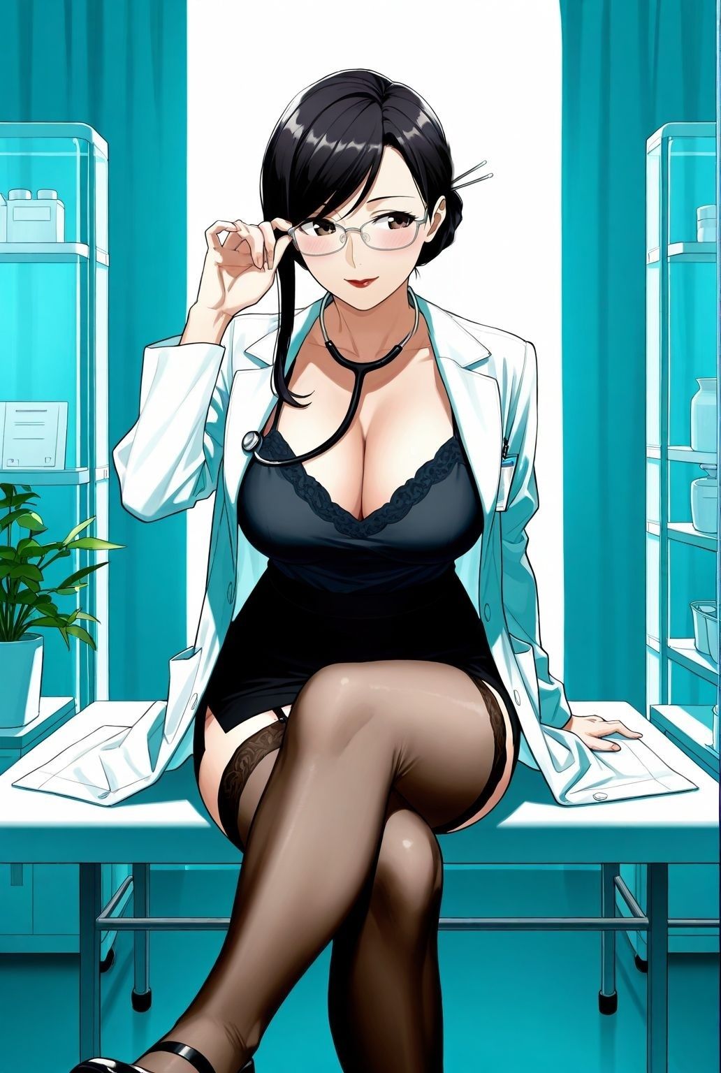 眼鏡×黒スト×熟女女医〜静寂の診察室で始まる秘め事〜 画像2