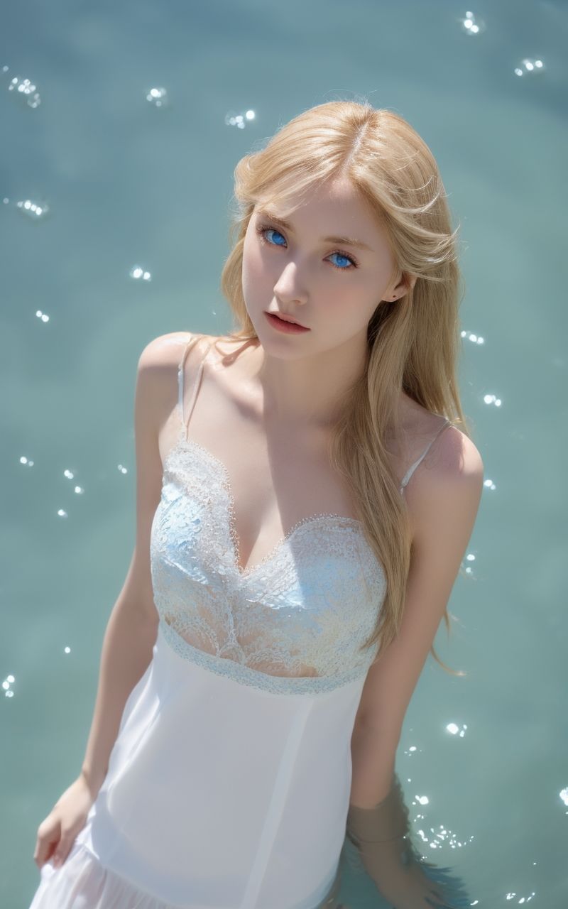 サンプル画像4:AI美女写真集┃金髪の外国人で下着美女(AI美女写真集┃清楚な大人) [d_594578]