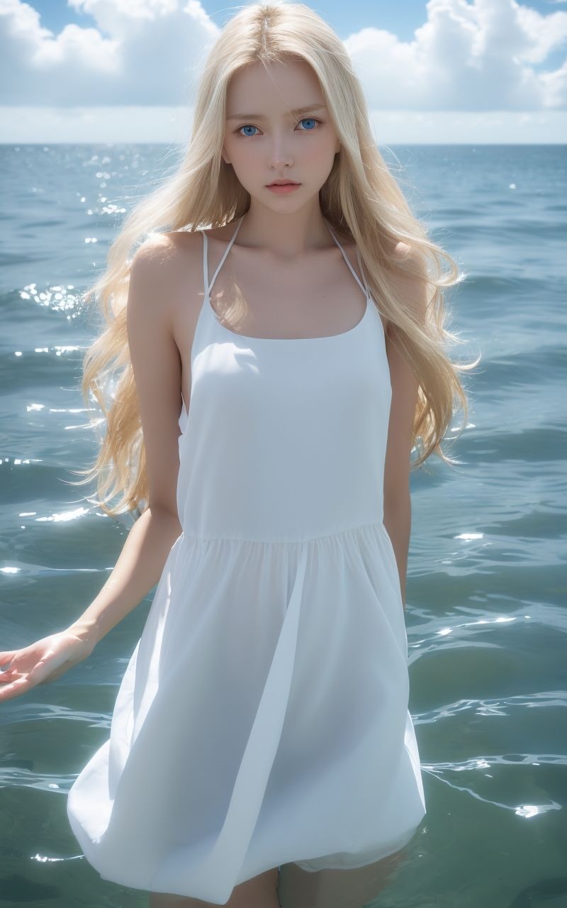 サンプル画像5:AI美女写真集┃金髪の外国人で下着美女(AI美女写真集┃清楚な大人) [d_594578]